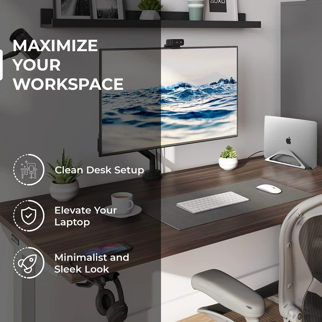 Alt view image 2 of 7 - HumanCentric Vertical Laptop Stand for Desks Space Grey, MacBook Adjustable | Upright Adjustable Holder to Dock Apple MacBook Stand, and Other Laptops to Organize Work & Home Office, Automatic Grip