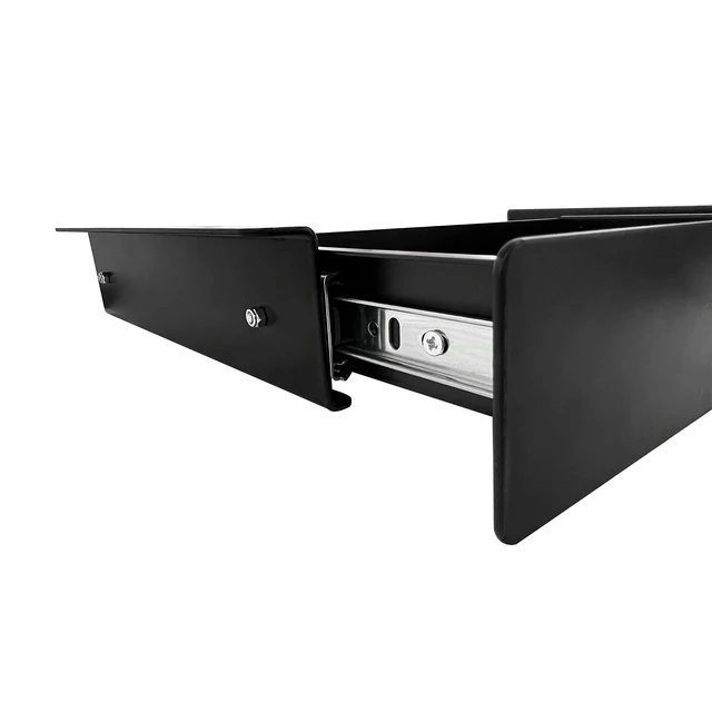 Alt view image 3 of 7 - VWINDESK 19 inch Slim Under Desk Pull-Out Storage Office Mounted Sliding Metal Drawer for Standing Desk,Black