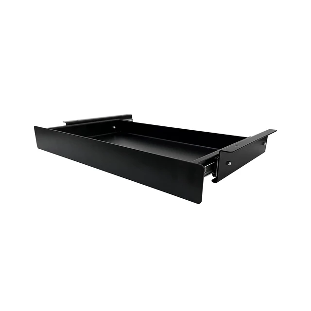 Alt view image 4 of 7 - VWINDESK 19 inch Slim Under Desk Pull-Out Storage Office Mounted Sliding Metal Drawer for Standing Desk,Black