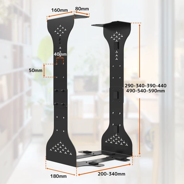 Small Computer Tower Desk PUTORSEN Under Desk PC Mount, 7.9-13.4 Width Range, up to 77 lbs | with ...