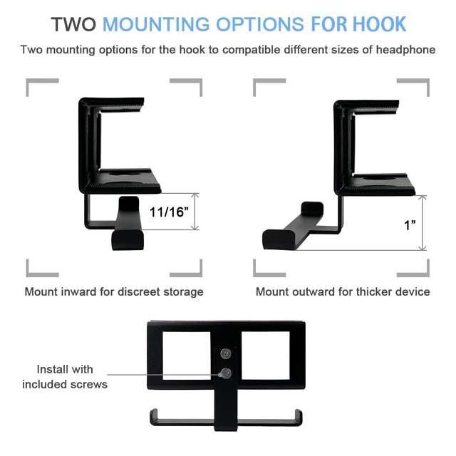 Alt view image 7 of 7 - IFCASE Under Desk Mount for Laptop, Mini PC with Headphone Holder (Black) | Fits MacBook & iPad, Hard Aluminum, Anti-Scratch Silicone Pads, Adhesive & Screw Installation, Fits Up To 1.5"