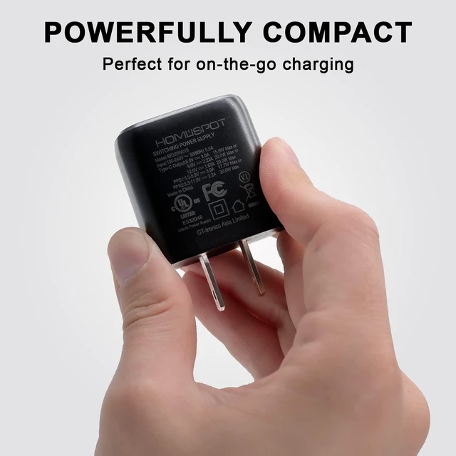 Alt view image 7 of 7 - HomeSpot 2-in-1 USB-C to USB-C Cable 2M (6.6ft) with Lightning Adapter & 20W UL-Listed USB-C PD Wall Charger, MFi Certified, Fast Charging for iPhone, iPad & Galaxy Phones