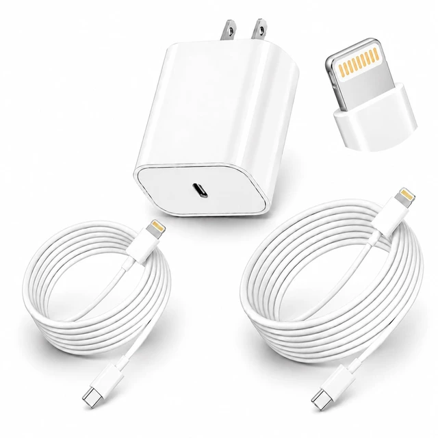 Main image of 20W Fast Charger for iPhone, 2 Lightning Cables, 3FT & 6FT, USB C Charger | For iPhone 14/13/12/11 Series, SE, XS, XR & X | Lightning Charger, iPhone Charger Cord, USB C to Lightning Cable