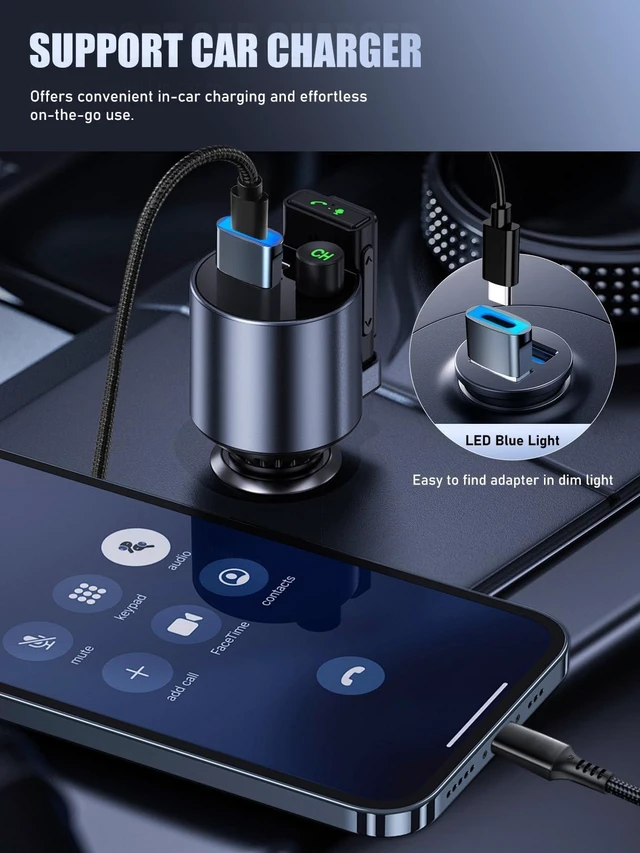 Alt view image 3 of 7 - TiMOVO USB to USB C Adapter with LED Light with 27W Fast Charging, Grey | 4 Pack USB A Male to USB C Female Adapter for iPhone 17/16/15 Pro Max Plus, AirPods, iWatch, iPad, Galaxy S25, CarPlay