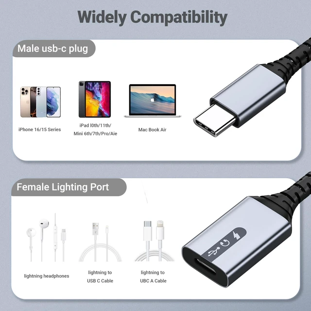 Alt view image 7 of 7 - NICE BUDDY 3 in 1 Type C to Lightning Adapter for iPhone | Charge & listenUSB-C to Lightning dongle for iPhone 15/16/17, iPad Pro, MacBook. DAC 16-bit/48kHz audio. MFi certified.