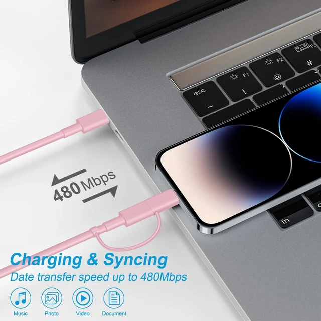 Alt view image 4 of 7 - 10FT iPhone Charger Fast Charging 3+3Pack 20W USB C Charger Block | Type C Cable & Lightning Cable Extra Long Cord Compatible with iPhone 17/16/15/14/13/12/11/Pro/Pro Max/AirPods
