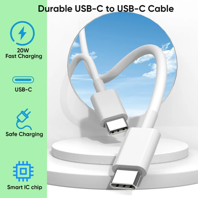 Alt view image 3 of 7 - USBC Charger for iPhone 17/16/15 Charger Fast Charging,2Pack 20W Apple Plug | 2Pack 20W Apple Fast TypeC Wall Chargers USBC Charging Cable Cord for iPhone17 Pro Max/Air/16 Pro/15Plus/iPad Pro/Air/Mini