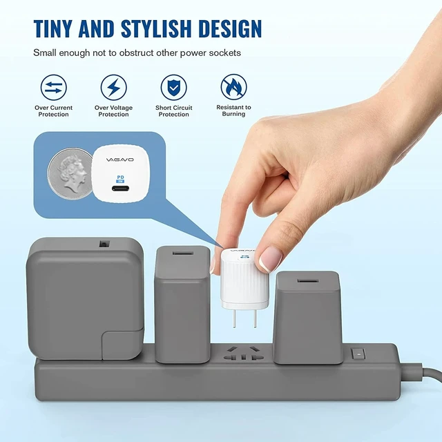 Alt view image 4 of 7 - Apple MFi Certified 2Pack iPhone 14 Charger Fast Charging,20W USBC Block | Charging Cube & 3.3FT USBC to Lightning Cable Compatible with iPhone 14/14ProMax/13Pro/13/12Mini/12ProMax/12/11ProMaxXS/XR/X