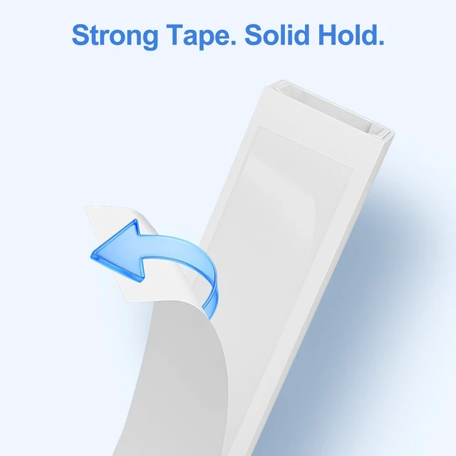 Alt view image 4 of 7 - Yecaye Cord Covers for Wires on Wall, 113in, W0.95in H0.55in, White | TV Cord Hider, Medium Cord Organizer for 2-3 Wires, Cable Management Kit, Easy Install