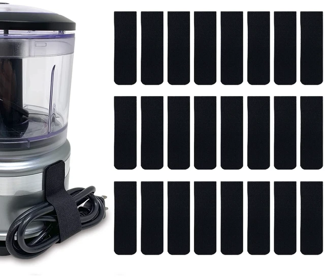 Main image of Cable Clams by Wrap-It Storage - 3" (24-Pack) Black | Cord Organizer for Appliances Strips with Adhesive for Office Organization and to Hide TV, Desk, or PC Cord Management