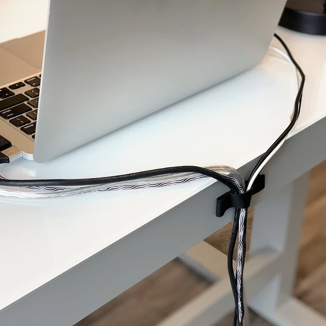 Alt view image 6 of 7 - Cable Clams by Wrap-It Storage - 3" (24-Pack) Black | Cord Organizer for Appliances Strips with Adhesive for Office Organization and to Hide TV, Desk, or PC Cord Management