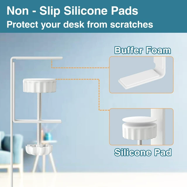 Alt view image 5 of 7 - No Drill Under Desk Cable Management Tray, SONATURE 15.7" Cord Organizer for Table, Clamp Mount Desk Cable Management, Premium Carbon Steel Cable Organizer for Office, Home (White)