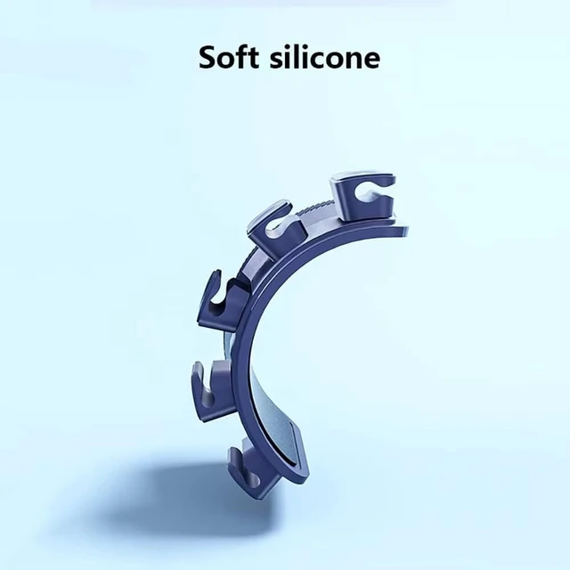 Alt view image 6 of 7 - Magnetic Cable Organizer (Minimalist) | Premium Silicone Desktop Cord Management Set | Versatile Magnetic Clips for Home, Office & Workspace | Strong Adhesion, Tidy Desk Solution (Blue)