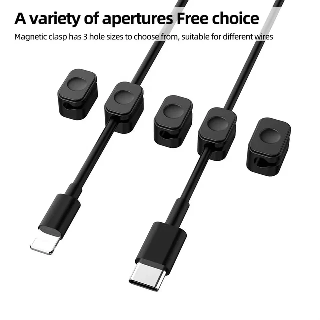 Alt view image 7 of 7 - Magnetic Cable Organizer (Minimalist) | Premium Silicone Desktop Cord Management Set | Versatile Magnetic Clips for Home, Office & Workspace | Strong Adhesion, Tidy Desk Solution (Blue)