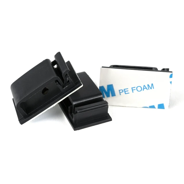 Alt view image 2 of 7 - Cable Clips Black with 3M Adhesive, Multipurpose Small Wire Clamps for Cable Management and Cable Runs - 50 Pack Black Bundled with 10 Reusable Cable Ties, Screws Included for Permanent Mounting