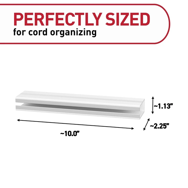 Alt view image 2 of 7 - Command Cord Organizer Channel, 1 Channel, 8 Large Strips | Command Cable Management For Under Desk Or Wall Mounting, Keeps Electronic Cords Organized And Out Of Sight