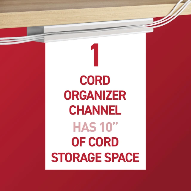 Alt view image 3 of 7 - Command Cord Organizer Channel, 1 Channel, 8 Large Strips | Command Cable Management For Under Desk Or Wall Mounting, Keeps Electronic Cords Organized And Out Of Sight