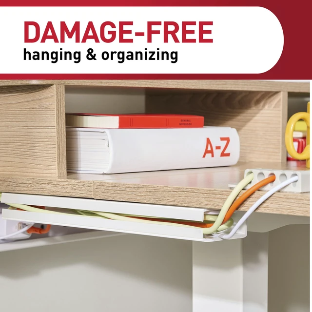 Alt view image 5 of 7 - Command Cord Organizer Channel, 1 Channel, 8 Large Strips | Command Cable Management For Under Desk Or Wall Mounting, Keeps Electronic Cords Organized And Out Of Sight
