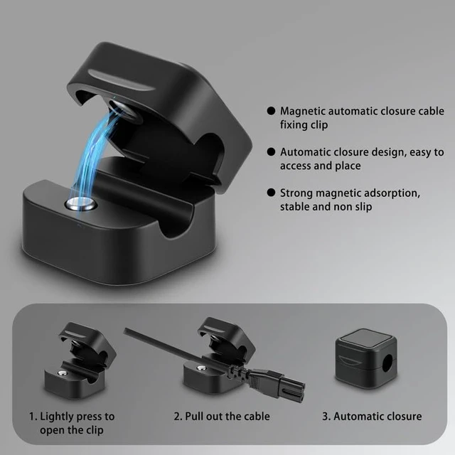 Alt view image 3 of 4 - 80 Pack Magnetic Cable Clips Cord Organizer Adhesive Wire Management | Home Nightstand Office Desk Accessories,Strong Adheive Wire Holder Keeper,for Office, Home, Desk, Nightstand,Car Organization