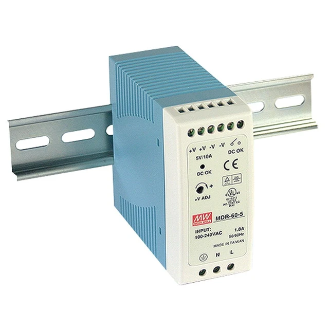 Main image of Mean Well MDR-60-5 AC to DC DIN-Rail Power Supply 5V 10 Amp 50W