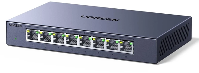 Main image of UGREEN 2.5Gb Switch, 8-Port Ethernet Switch, 8 x 2.5Gb Uplink Plug & Play | Metal Case, Unmanaged Ethernet Splitter, Desktop/Wall Mount Network Hub, Fanless Quiet with LED, for NAS, PC, Game Console