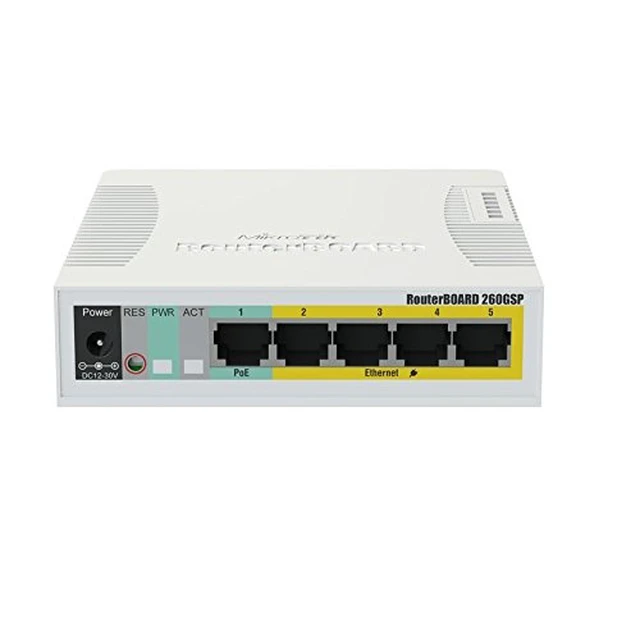 Alt view image 3 of 4 - MikroTik RB260GSP 5-Port Gigabit Ethernet Switch (CSS106-1G-4P-1S)