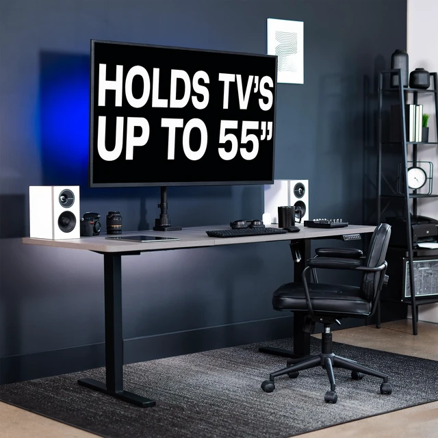 Alt view image 2 of 7 - VIVO Ultra Wide Monitor and TV Desk Mount for up to 55 inch Screens, Single Television Stand with Articulating Arm, Holds up to 44 lbs, Max VESA 400x400mm, Black, STAND-V155D