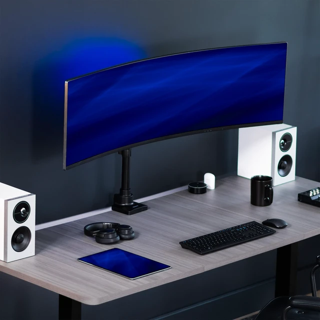 Alt view image 4 of 7 - VIVO Ultra Wide Monitor and TV Desk Mount for up to 55 inch Screens, Single Television Stand with Articulating Arm, Holds up to 44 lbs, Max VESA 400x400mm, Black, STAND-V155D