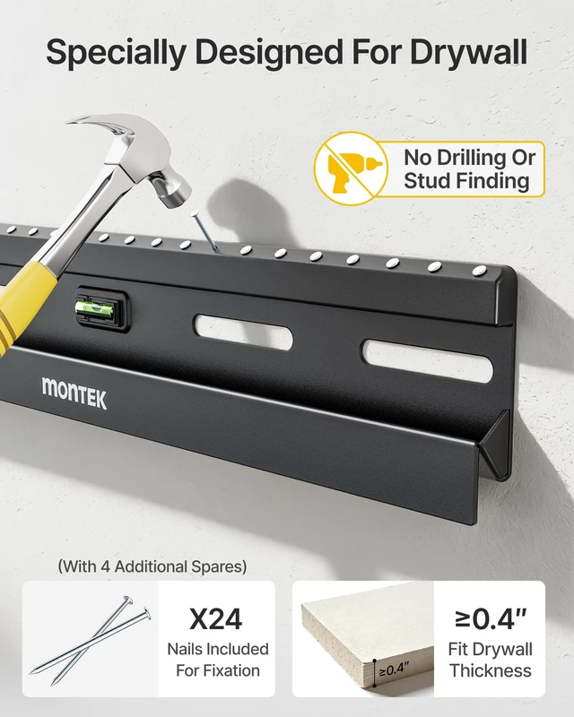 Alt view image 4 of 7 - No Stud TV Wall Mount for 23-65 Inch Flat & Curved TVs up to 132 lbs | No Drill & Low Profile Studless TV Mount, Max VESA 400×400mm, 4X Load Tested, Easy Install, for Drywall,Wood Studs,Concrete