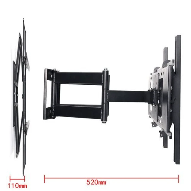Alt view image 5 of 7 - Henxlco Dual Arm Articulating Full Motion Tilt TV Wall Mount Swivel Bracket for Most 32 37 40 42 46 47 50 52 55 65", Some up to 70" Flat Screen Panel Plasma LCD LED TV with VESA up to 600x 400mm