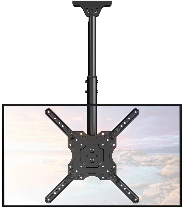 Main image of ELIVED Ceiling TV Mount for 26-65" TVs, 360° Swivel Height Adjustable | Hanging TV Bracket for Flat Sloped Roof, Full Motion, Cable Management, Max VESA 400x400mm, Holds up to 99 lbs.