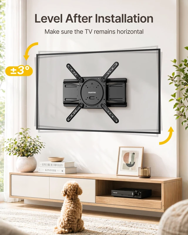 Alt view image 7 of 7 - monTEK 1.3" Ultra Slim Full Motion TV Wall Mount for 23-75 Inch TVs | Low Profile Dual Arm Bracket, VESA 75x75-400x400mm, 99 lb Capacity, 16"/18" Studs, 4X Tested, Cable Management