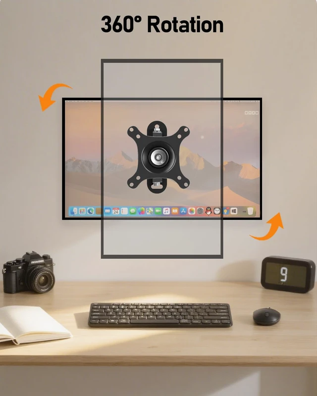 Alt view image 4 of 7 - Nuyoah Wall Mount for Echo Show 15, Full Motion TV Mount for 13-32 Inch TVs | Wall Mounting Bracket with Adjustable Arm, Rotation, Smooth Swivel & Tilt, Max VESA 100x100mm, Holds up to 33lbs, Black