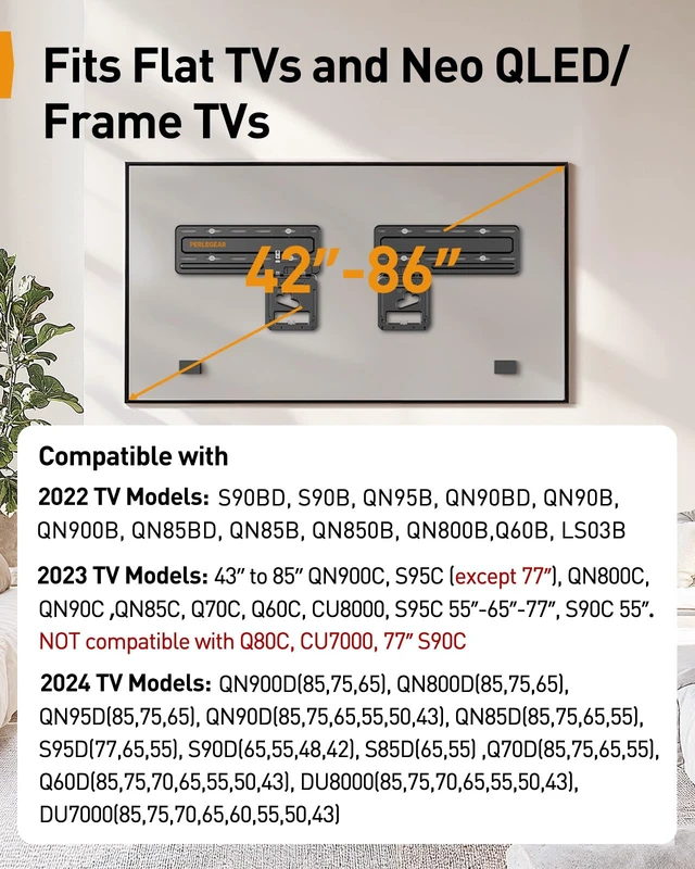 Microcomputer Mounting Bracket Perlegear Ultra Slim TV Wall Mount 0.3 Low Profile for 43-86 inch TVs ...