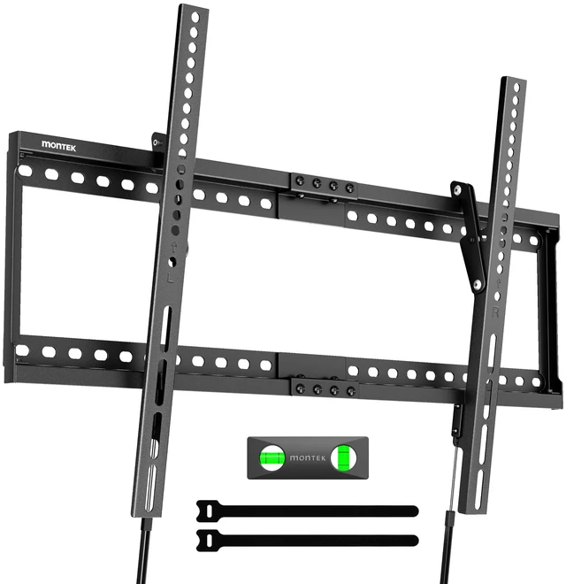 Main image of monTEK Tilting Low Profile TV Wall Mount for 37"-86" TVs, Max 165lbs | Heavy Duty TV Bracket Anti-Glare Mount for Flat Curved Screen, Fits 16"/18"/24" Studs, VESA 600x400