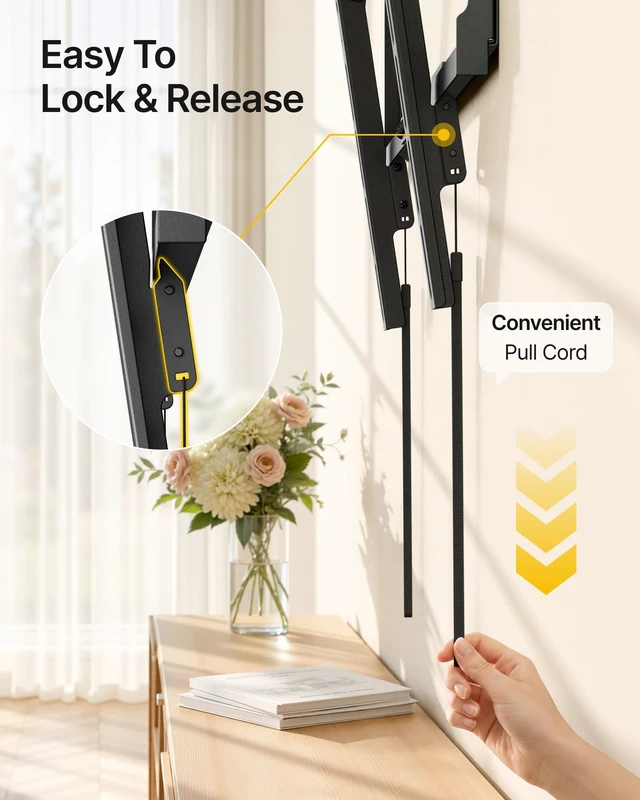 Alt view image 6 of 7 - monTEK Tilting Low Profile TV Wall Mount for 37"-86" TVs, Max 165lbs | Heavy Duty TV Bracket Anti-Glare Mount for Flat Curved Screen, Fits 16"/18"/24" Studs, VESA 600x400