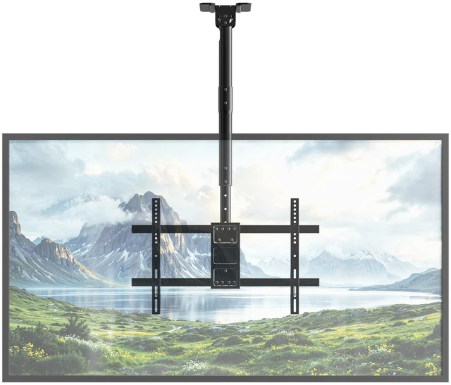 Main image of Ceiling TV Mount for 43-86 Screens, Heavy Duty Full Motion TV Bracket | Tilt & 360° Swivel, Height Adjustable, Fits Most LCD LED OLED 4K TVs, Supports up to 132lbs, Max VESA 600x400mm,Black