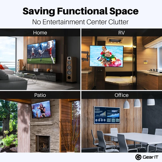 Alt view image 6 of 7 - GEARit Full Motion TV Wall Mount 23 to 43 inch Swivel Tilt VESA 75 100 200 | Holds up to 66 lbs, Articulating Extension Arm, Swivel Tilt and Level, Monitor and TV, Hardware Included