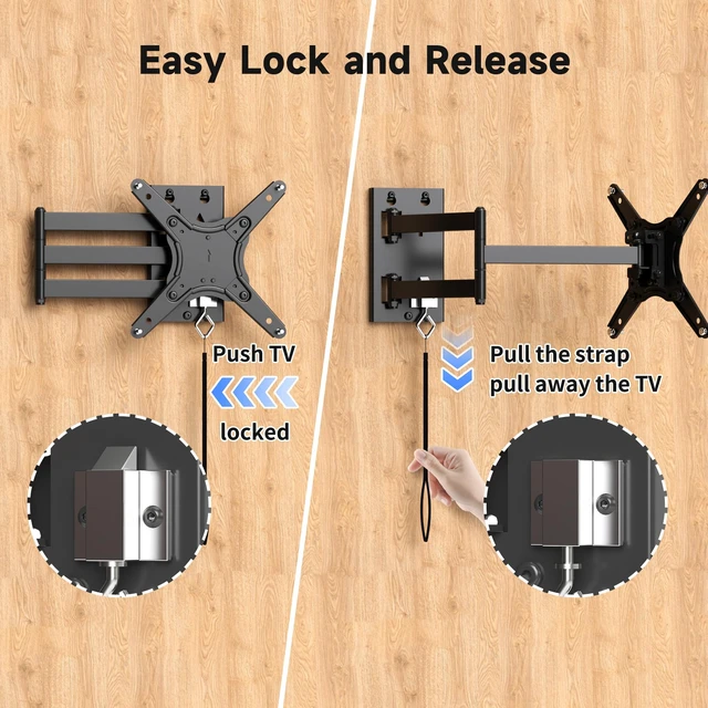 Alt view image 2 of 7 - Suptek Lockable RV TV Mount for 13-43 Inch TVs | Full Motion Locking Wall Mount for Camper, Trailer, Motorhome, Boat, Truck, Indoor and Outdoor, VESA 200mm, Supports 44lbs, Model MA1342