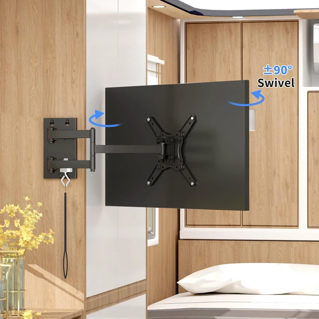 Alt view image 4 of 7 - Suptek Lockable RV TV Mount for 13-43 Inch TVs | Full Motion Locking Wall Mount for Camper, Trailer, Motorhome, Boat, Truck, Indoor and Outdoor, VESA 200mm, Supports 44lbs, Model MA1342