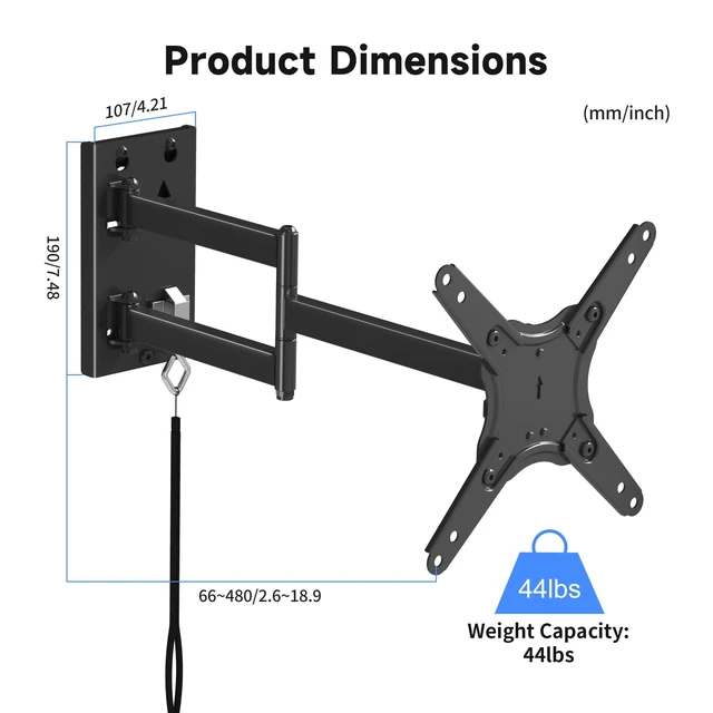 Alt view image 7 of 7 - Suptek Lockable RV TV Mount for 13-43 Inch TVs | Full Motion Locking Wall Mount for Camper, Trailer, Motorhome, Boat, Truck, Indoor and Outdoor, VESA 200mm, Supports 44lbs, Model MA1342