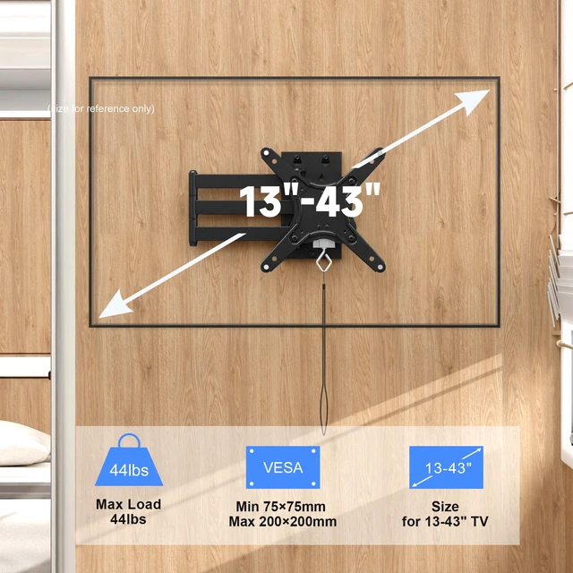Alt view image 6 of 7 - Suptek Lockable RV TV Mount for 13-43 Inch TVs | Full Motion Locking Wall Mount for Camper, Trailer, Motorhome, Boat, Truck, Indoor and Outdoor, VESA 200mm, Supports 44lbs, Model MA1342