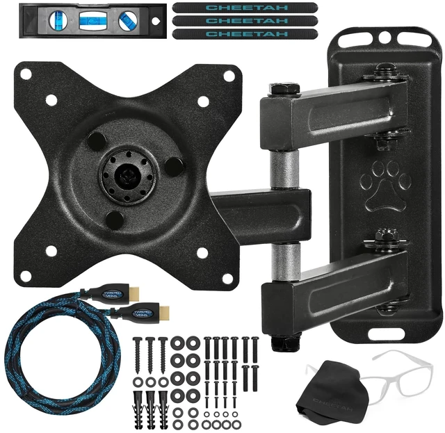 Main image of Cheetah TV Monitor Wall Mount for 12-49 Inch TVs up to 40lbs VESA 100x100mm, with 10ft HDMI Cable, TouchAdjust- Simply Grab, Adjust, Release Full Motion Swivel Tilt Bracket, Low Profile & Extends 15"