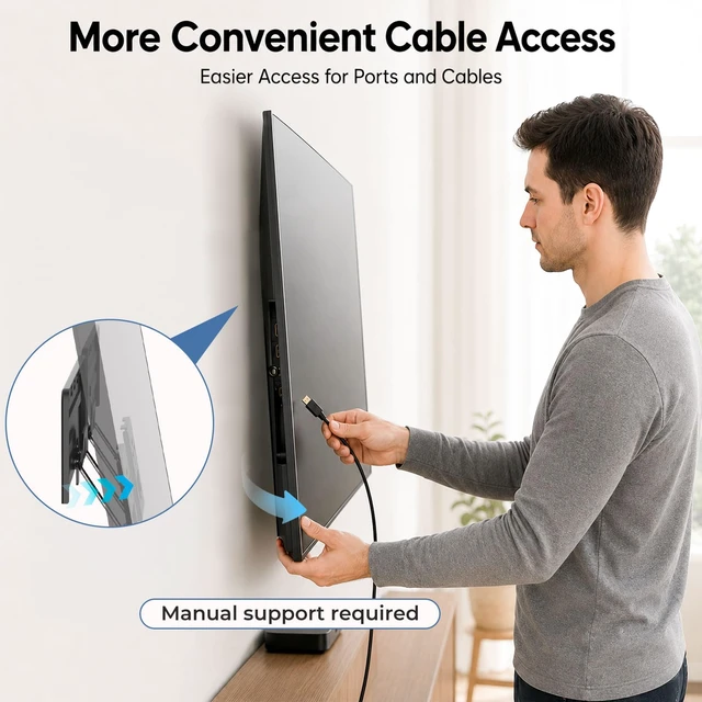 Alt view image 7 of 7 - Ultra Slim TV Wall Mount for 42 to 100 Inch Flat, Slim and Frame LED TVs | 0.31 Inch Low Profile, Wall or Stud Install, VESA 200x100 to 1200x800, Holds up to 176 lb, for LCD OLED QLED TVs