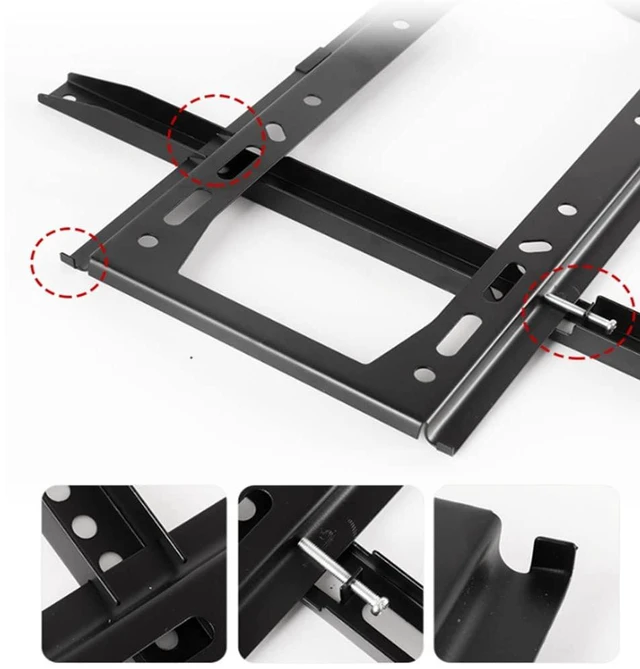 Alt view image 3 of 7 - Hoopever TV Mount Fixed for 26"-65" TVs, Universal Thin Wall Mount Bracket, Holds TV 1.25" from Wall, Pull String Locking System, Max VESA 470x430mm, Max Load 110 lbs
