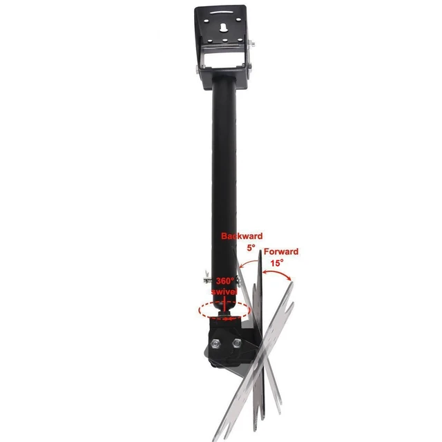 Alt view image 7 of 7 - VideoSecu Adjustable Ceiling TV Mount Fits Most 26-55" LCD LED Plasma Monitor Flat Panel Screen Display with VESA 400x400 400x300 400x200 300x300 300x200 200x200mm MLCE7N 1JS