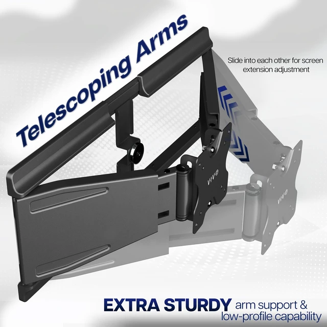 Alt view image 5 of 7 - VIVO Black Telescoping Ultrawide Wall Mount, Up to 49" Screens, Mount-VWLP2 | Heavy Duty Ultra Wide Monitor Mount, Adjustable, Low Profile, Max VESA 100x100mm, Holds 44 lbs