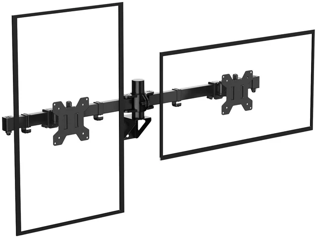 Main image of Bracwiser Dual Monitor Wall Mount for 17 to 32 inch Computer Screens, Each Holds to 22 lbs, Heavy Duty Telescoping Wall Monitor Arms, 75x75/100x100 VESA Horizontal Assembly Wall Mount, Black, WM94X2