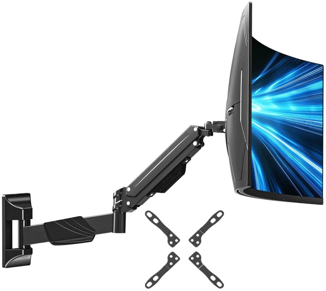 Main image of MOUNTUP Monitor Wall Mount for 22-43 Inch Curved Screens, Holds 2.2 to 33.1 lbs, Ultrawide Computer Monitor Wall Mount, Heavy Duty Wall Monitors Arm, 75x75 mm to 200x200 mm Vesa Mounts