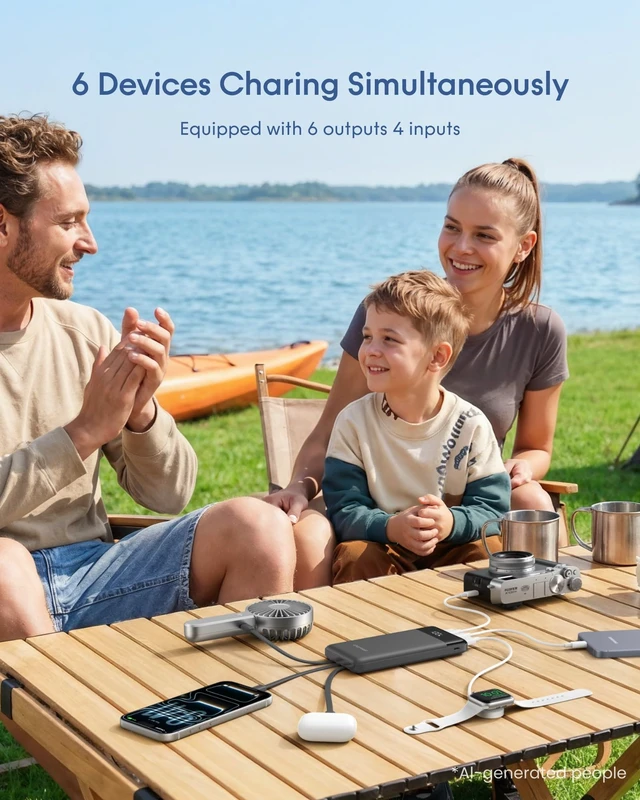Alt view image 6 of 7 - charmast Portable Charger Fast Charging,Built-in 4 Cables,6 Outs & 4 Inputs | 22.5W 10000 mAh Power Bank USB C Battery Pack Charge 6 Devices at Once,compatible with iPhone,iPad,SamsungTravel Essential